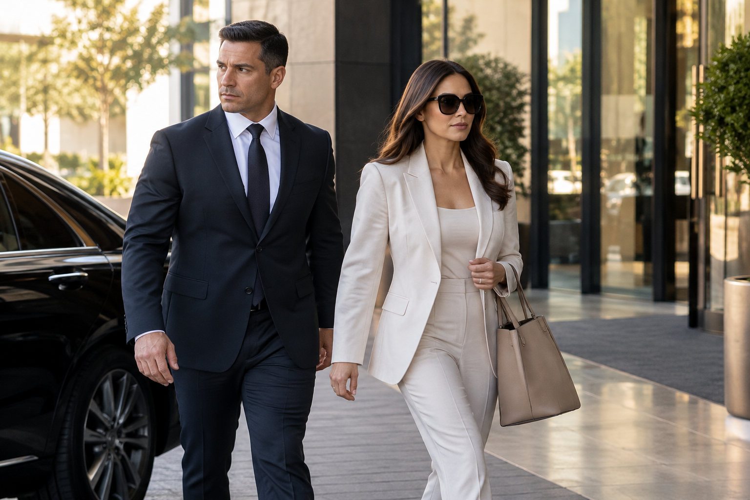 executive arrival with discreet close protection